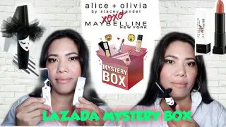 Lazada Mystery Box 12-12| Maybelline Alice + Olivia ❌⭕❌⭕ Waterproof Mascara | Creamy Mattes Lipstick