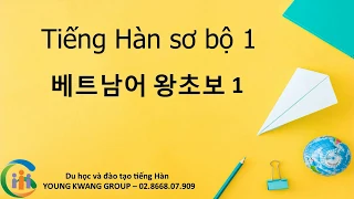 [HỌC TIẾNG HÀN] Tiếng Hàn sơ cấp (P1)-베트남어 왕초보 제1부