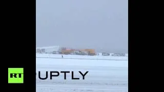 Delta passenger plane skids off runway at New York's LaGuardia Airport