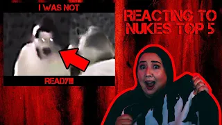 REACTING TO NUKES TOP 5 - Top 10 SCARY Ghost Videos To CRY Yourself To SLEEP ( I WAS NOT READY!!!)