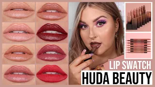 LIP SWATCHES! 💄 Huda Beauty Power Bullet Cream Glow Lipstick ✨ FULL COLLECTION