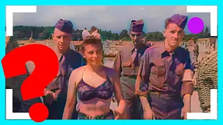 AMERICAN SOLDIERS with ☀️ GERMAN WOMEN 🏖️ on the beach after WWII in color [remastered]