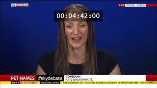 Kate Smurthwaite deals with Peter Lloyd on pet names for women on Sky News