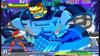 Marvel vs Street Fighter - Sakura & Dark Sakura Playthrough - Ending - 60fps - Arcade - HD