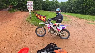 Brushy Mountain Dirtbike riding. Honda 250RX Yamaha YZ250x after a huge rain.