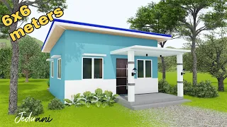 House Design | Simple House Design 3D | 2 bedroom | 6x6 meters (36 sqm)