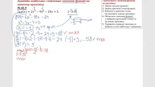 Найбільше і найменше значення функції на проміжку Алгебра 10 клас