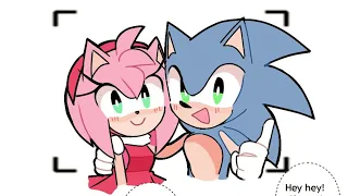 Sonic and Amy take a picture together. (SonAmy Comic Dub)
