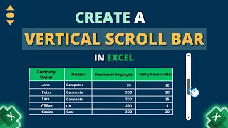 How to Create a Vertical Scroll Bar in Excel