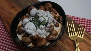 Gebratene Champignons mit Knoblauchsoße wie vom Weihnachtsmarkt / Weihnachtsmarkt Rezepte