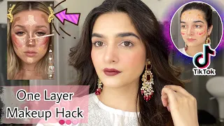 One Layer Makeup Hack For Flawless Look || Single Layer Method || Yes OR No???