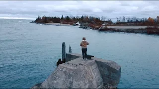 Exploring abandoned dock in Michigan