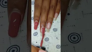 applying nude colour nail polish satisfying video. #shorts