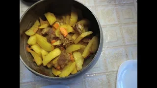 Картошка с мясом в духовке. Бабушкин рецепт.