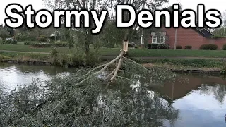 146. Narrowboat cruising out of Milton Keynes halted by a fallen tree after a storm