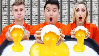 BIG VS SMALL FOOD CHALLENGE IN JAIL | EATING GIANT AND TINY SNACKS FUNNY SITUATIONS BY CRAFTY CRAFTS