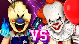 🍦МОРОЖЕНЩИК vs 🤡ПЕННИВАЙЗ - ФИЛЬМ (Все Серии Ice Scream 7 Оно 2 Танцующий Клоун Хоррор 3D Анимация)