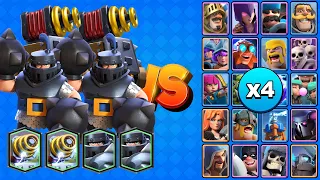 2 MEGACABALLEROS + 2 CHISPITAS vs TODAS LAS CARTAS X4 | Clash Royale