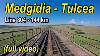 Medgidia-Tulcea,cu trenul pe linia 804-Zugfahrt,full trainride rearview