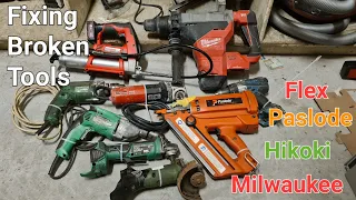 Another bunch of broken power tools that needed repaired, Including Makita, hikoki and milwaukee