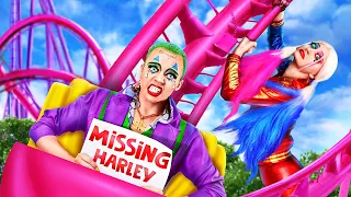 Harley Quinn Is Missing In an Amusement Park | We Built an Amusement Park at Home! by Ha Hack