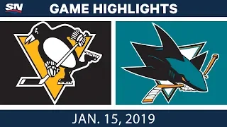 NHL Highlights | Penguins vs. Sharks - Jan. 15, 2019