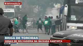 Briga entre torcedores do Santos e Coritiba é marcada por selvageria