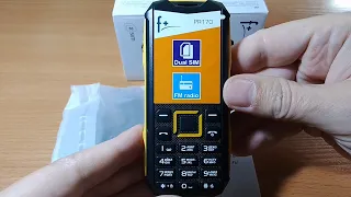Мобильный телефон F+ PR170 | Брутальный дизайн корпуса в черно-желтой гамме