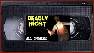 DEADLY NIGHT - ALL ENDINGS & MOTEL ENDINGS - PUPPET COMBO - CUBYTE GAMES - GOOD& BAD Ending