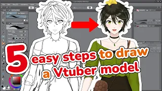 5 easy steps to draw a Vtuber model