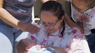 Woman who gave birth in a coma while fighting COVID-19 goes home, holds baby for 1st time in months