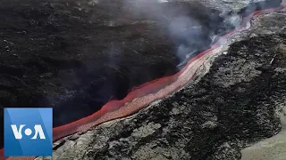 Drone Footage Shows Lava Pouring Out of La Palma Volcano