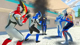 Ultraman rosso dan blue bertengkar dengan ultraman orb badai! cosmos marah besar - GTA Ultraman Lucu