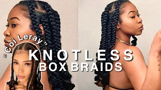 JUMBO KNOTLESS BOX BRAIDS | COI LERAY INSPIRED BRAIDS | BEGINNER FRIENDLY | RUBBERBAND METHOD 2021