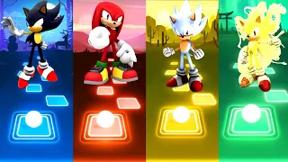 Dark Sonic vs Knuckles vs Heyper Sonic vs Super Sonic | Tiles Hop EDM Rush
