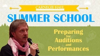 How to Impress in Auditions: Carnegie Hall Master Class