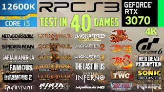 RPCS3 Emulator Test In 40 Games 4K | i5 12600K + RTX 3070