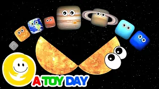 Square Planets COMPILATION | Hungry SUN 2 | Planets SIZES for BABY | Funny SQUARE Planets for kids