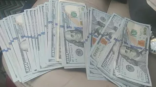 Vizualize Five Thousand Dollars Counting Out Benjamins $5000