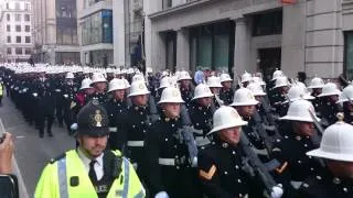 Royal Marines arriving at The Guildhall.