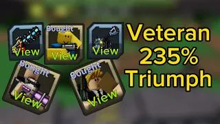 Triumph solo  Veteran 235% | Roblox ( pixel gun tower defense)