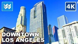 [4K] Downtown LA in Los Angeles, California USA Walking Tour & Travel Guide 🎧 Treadmill Workout