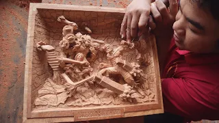 Carving Luffy vs Katakuri - One Piece Wood Art