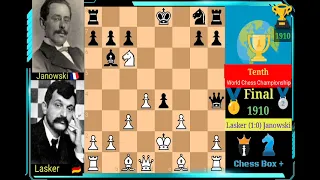 Emanuel Lasker vs David Janowski | 1910 Tenth World Chess Championship🏆 🌐🥇