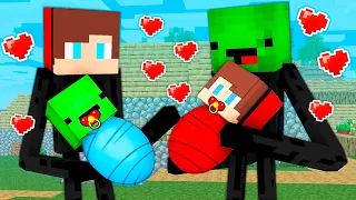 Baby Mikey and JJ Were Adopted By Enderman in Minecraft Maizen