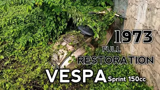 FULL RESTORATION • 1973 Piaggio Italian Vespa Sprint 150cc - TimeLapse