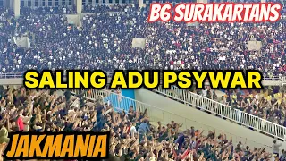 Aksi Saling PSYWAR Jakmania & B6 Surakartans Babak Pertama Persis vs Persija