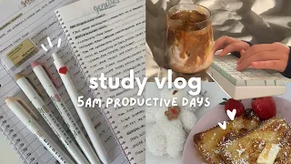 Study vlog 🌷waking up at 5am, note taking, lots of coffee, skincare, drawing, ft. Craftkitties
