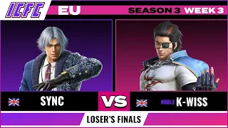 K-Wiss (Hwoarang) vs Sync (Lee) ICFC EU: Season 3 Week 3 - Loser's Finals