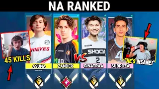 100T Asuna & M80 Zander Face TSM Subroza & Sinatraa & Drop 45 Bombs in Ranked | INSANE GAME Valorant